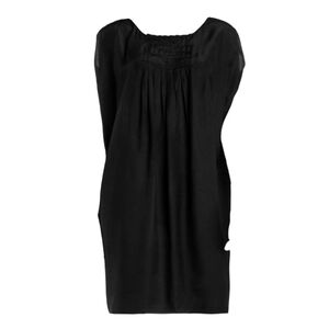 Leon Max Limited Edition Sleeveless Sheath Dress Black XS Silk Bamboo Artsy